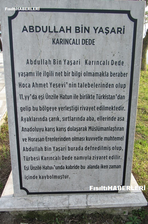 KARINCALI DEDE ABDULLAH BİN YAŞARİ TÜRBESİ, SAKARYA