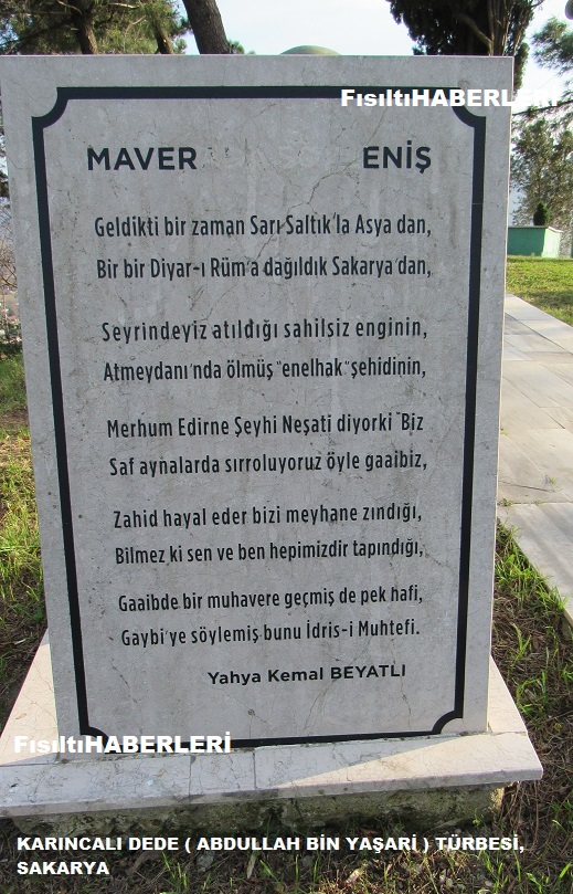 KARINCALI DEDE ABDULLAH BİN YAŞARİ TÜRBESİ, SAKARYA
