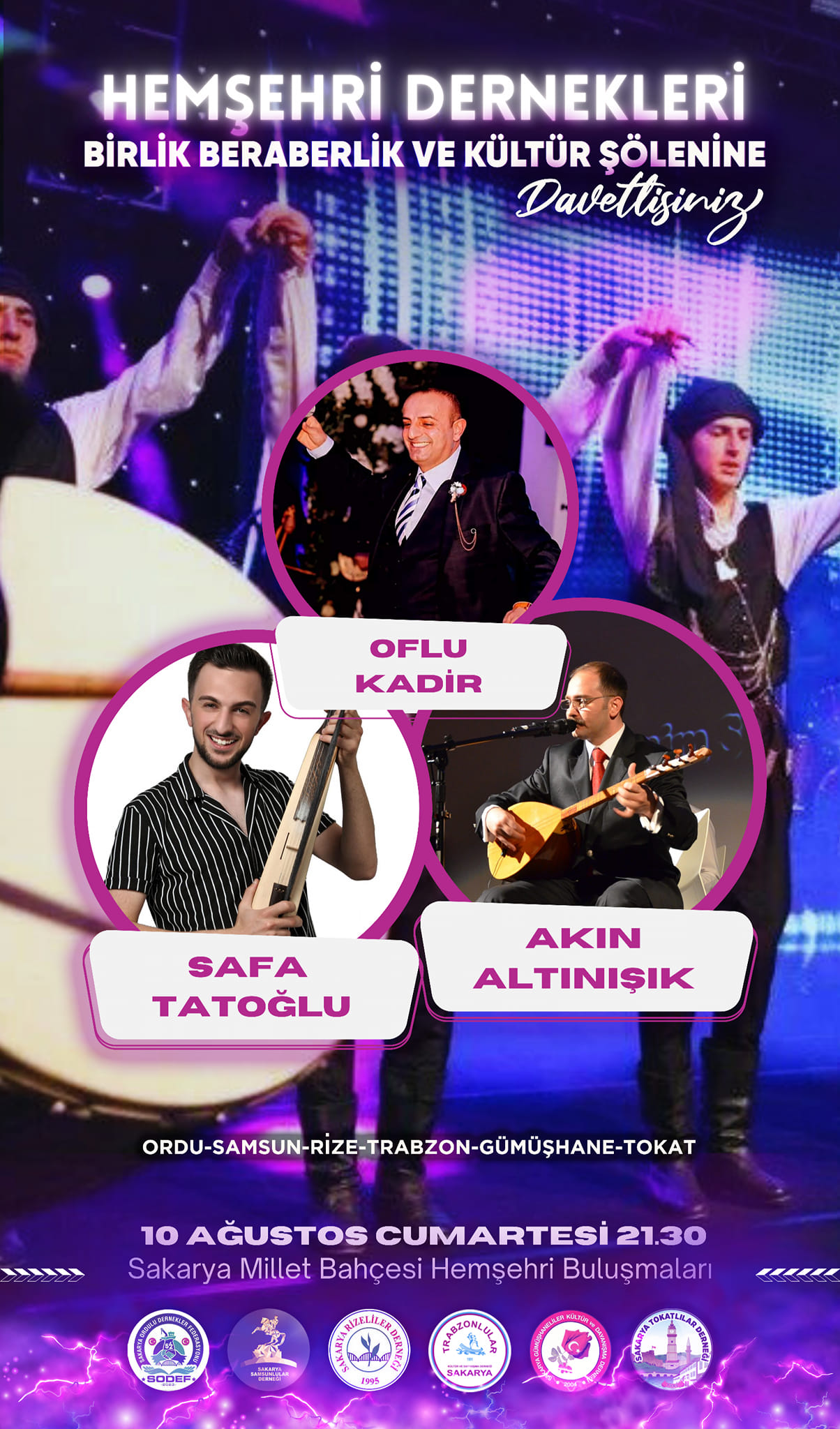Sakarya Millet Bahçesi’ndeki Sakarya Kültür Sanat Festivali’nde bu hafta sonu Kafkas, Karadeniz ve Anadolu Kültür buluşmalarıyla festival rüzgârı esecek.