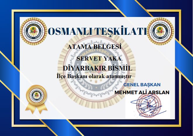 Osmanlı Teşkilatı Bismil İlçe Başkanlığına Servet Yaka Atandı