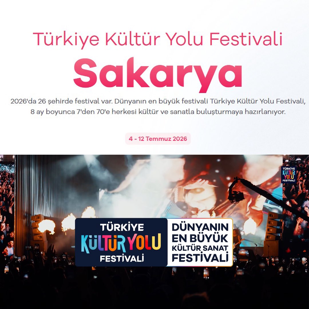 SAKARYA’DA TARİHİ GÜNLER BAŞLIYOR! DEV FESTİVAL İÇİN GERİ SAYIM TÜRKİYE KÜLTÜR YOLU FESTİVALİ SAKARYA PROGRAMI AÇIKLANDI! İŞTE MİLLET BAHÇESİ’Nİ SALLAYACAK DEV KADRO