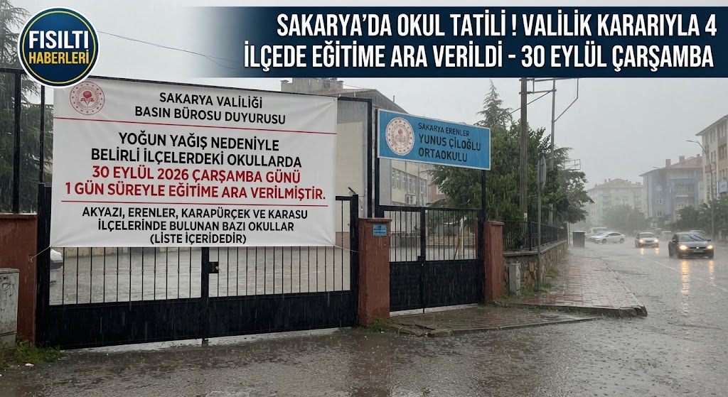 Sakarya'da Yoğun Yağış Nedeniyle Bazı Okullarda Eğitime 1 Gün Ara Verildi!