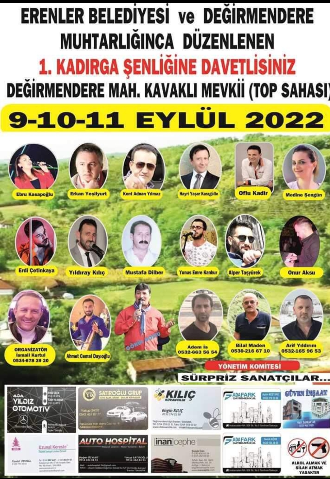 1'nci Kadırga Şenlikleri 9,10,11 EYLÜL 2022 Değirmendere'de