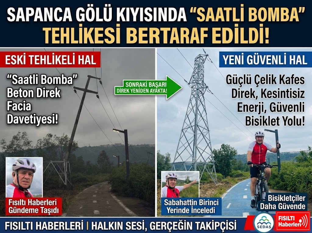 SEDAŞ’TAN ÖRNEK DUYARLILIK: SAPANCA GÖLÜ KIYISINDA “SAATLİ BOMBA” KORKUSU BİTTİ: ARTIK PEDALLAR GÜVENLE DÖNECEK!